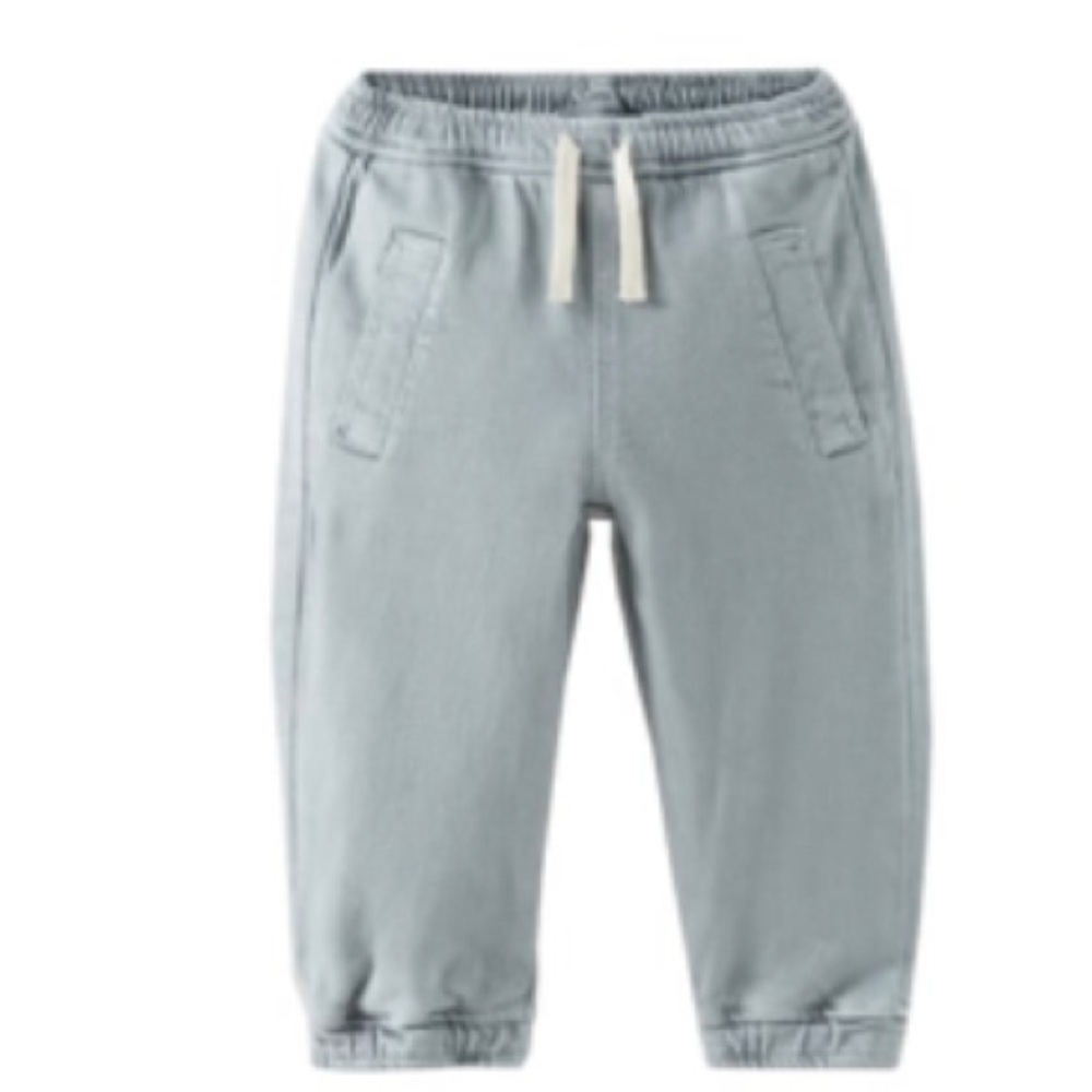 NWT ZARA Kids blue/gray GARMENT DYED JOGGER JEANS 2-3T